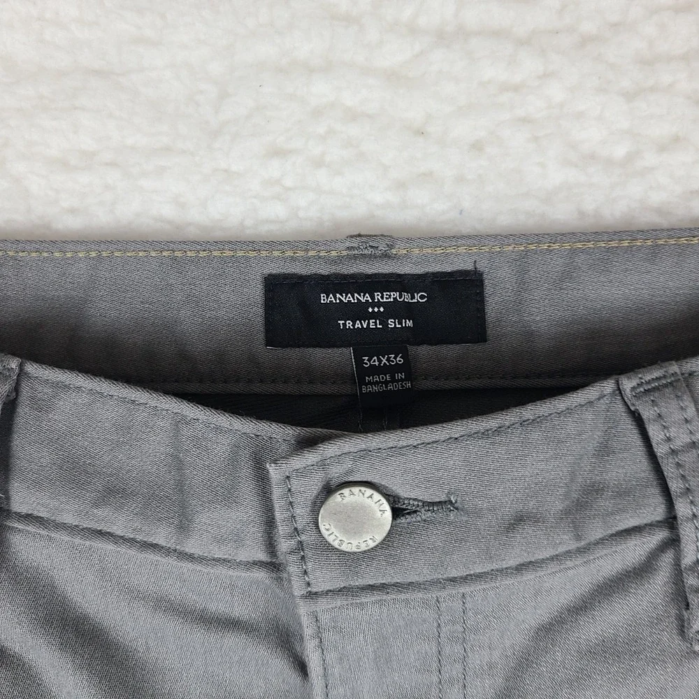 Banana Republic Pants Mens 34x36 Gray Travel Slim Chino Khakis